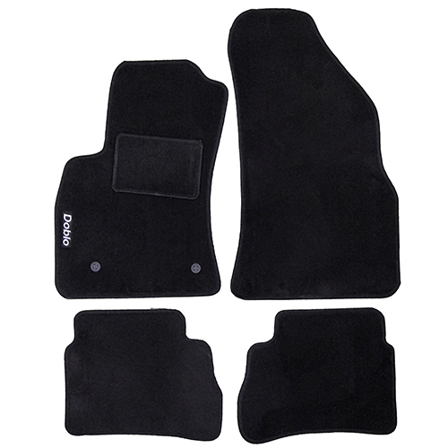 Tappetini Auto In Moquette Per Fiat Doblo Serie 2 Con 2 Clip Di Fissaggio